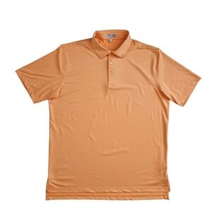 Peter‎ Millar (Men's Large) Summer Comfort Polo Shirt Peach Performance Golf